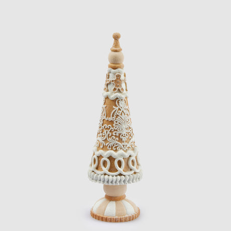 EDG Enzo De Gasperi Pino Albero di Natale Cono di Marzapane 34x10cm Resina Decorazione Natalizia