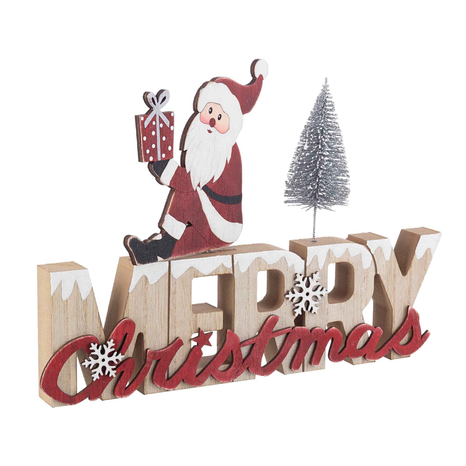 BIZZOTTO Scritta Merry Christmas Xmas Decorazione Natalizia Natale 30x21cm