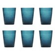 MEMENTO Bicchieri Acqua Monocolore Deep Blue Set 6 Pezzi 250ml Pasta di Vetro