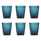 MEMENTO Bicchieri Acqua Monocolore Deep Blue Set 6 Pezzi 250ml Pasta di Vetro