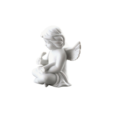 ROSENTHAL Statuina Figurina Angelo con Pergamena 10x9cm Porcellana