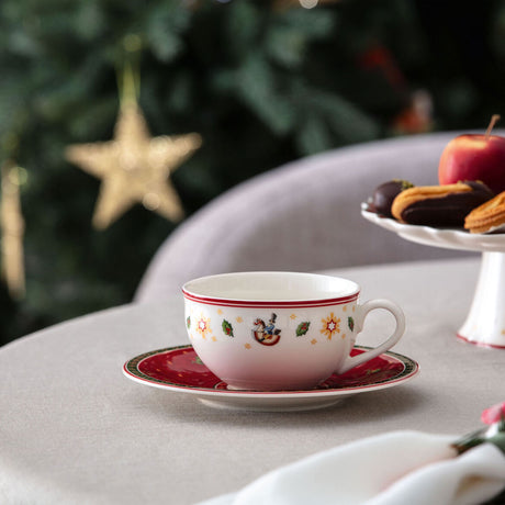 VILLEROY & BOCH Toy's Delight Specials Tazza Caffè Tè 170ml con Piattino Rosso 16cm Tavola di Natale