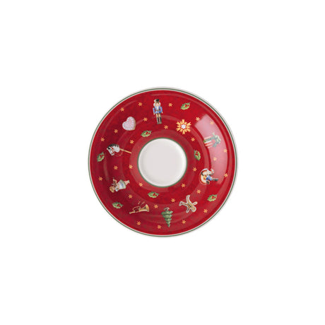 VILLEROY & BOCH Toy's Delight Specials Tazza Caffè Moka Espresso 70ml con Piattino Rosso 12cm Tavola di Natale