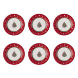 VILLEROY & BOCH Toy's Delight Specials Piatto Dessert Colazione Set 6 Pezzi Rosso Rotondo 21,5cm Tavola Natale