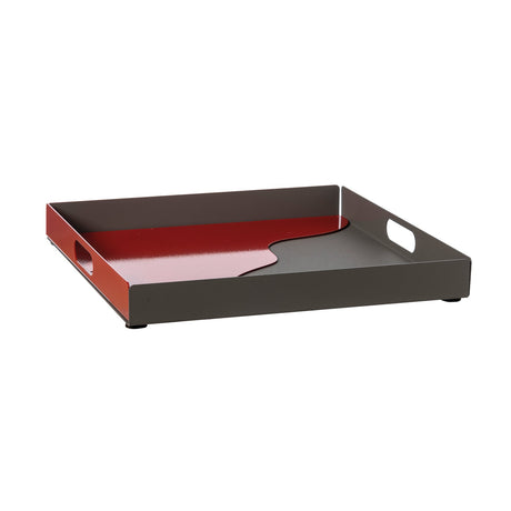 ARTI & MESTIERI Vassoio Moderno Fluid Quadrato Fango Rosso Lucido