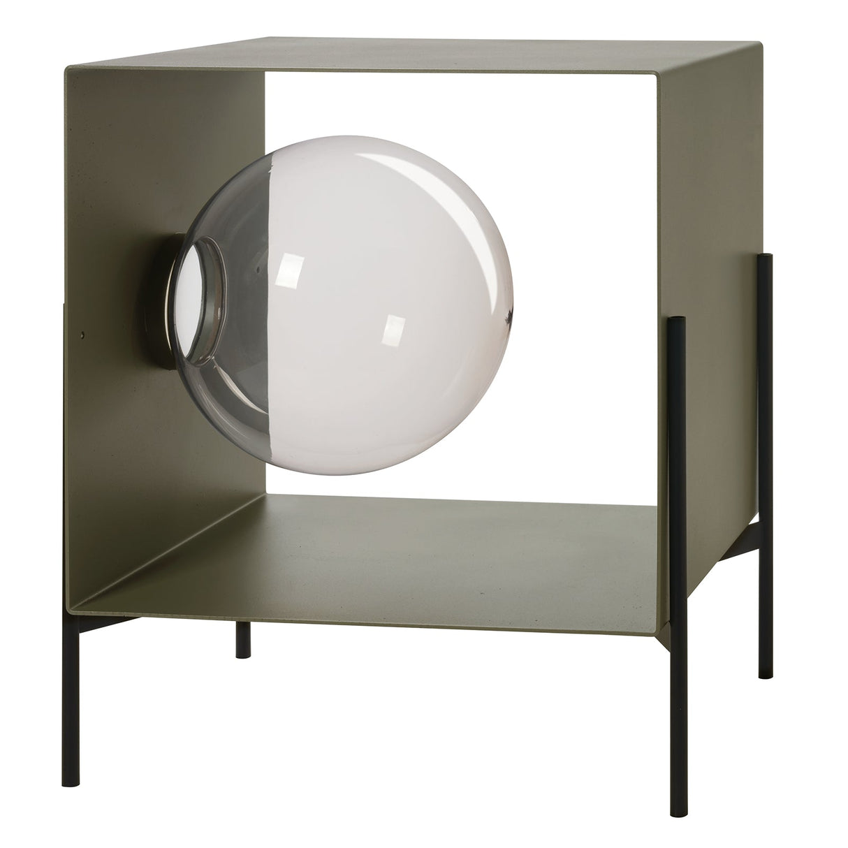 ARTI & MESTIERI Mobile da Soggiorno di Design Globe Piccolo Giada Base Nera
