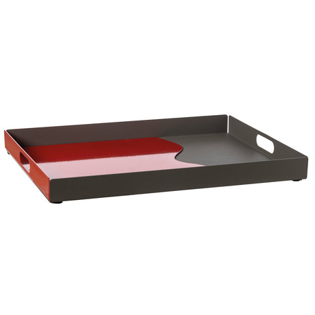 ARTI & MESTIERI Vassoio Moderno Fluid Rettangolare Fango Rosso Lucido
