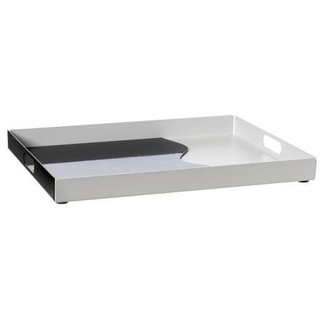 ARTI & MESTIERI Vassoio Moderno Fluid Rettangolare Bianco Marmo Nero Lucido