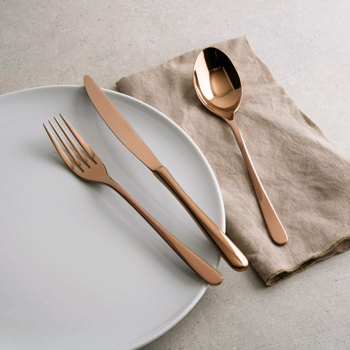 SAMBONET Taste Sevizio Tavola Posate 36 Pezzi Rame Lucido PVD Acciaio Inox