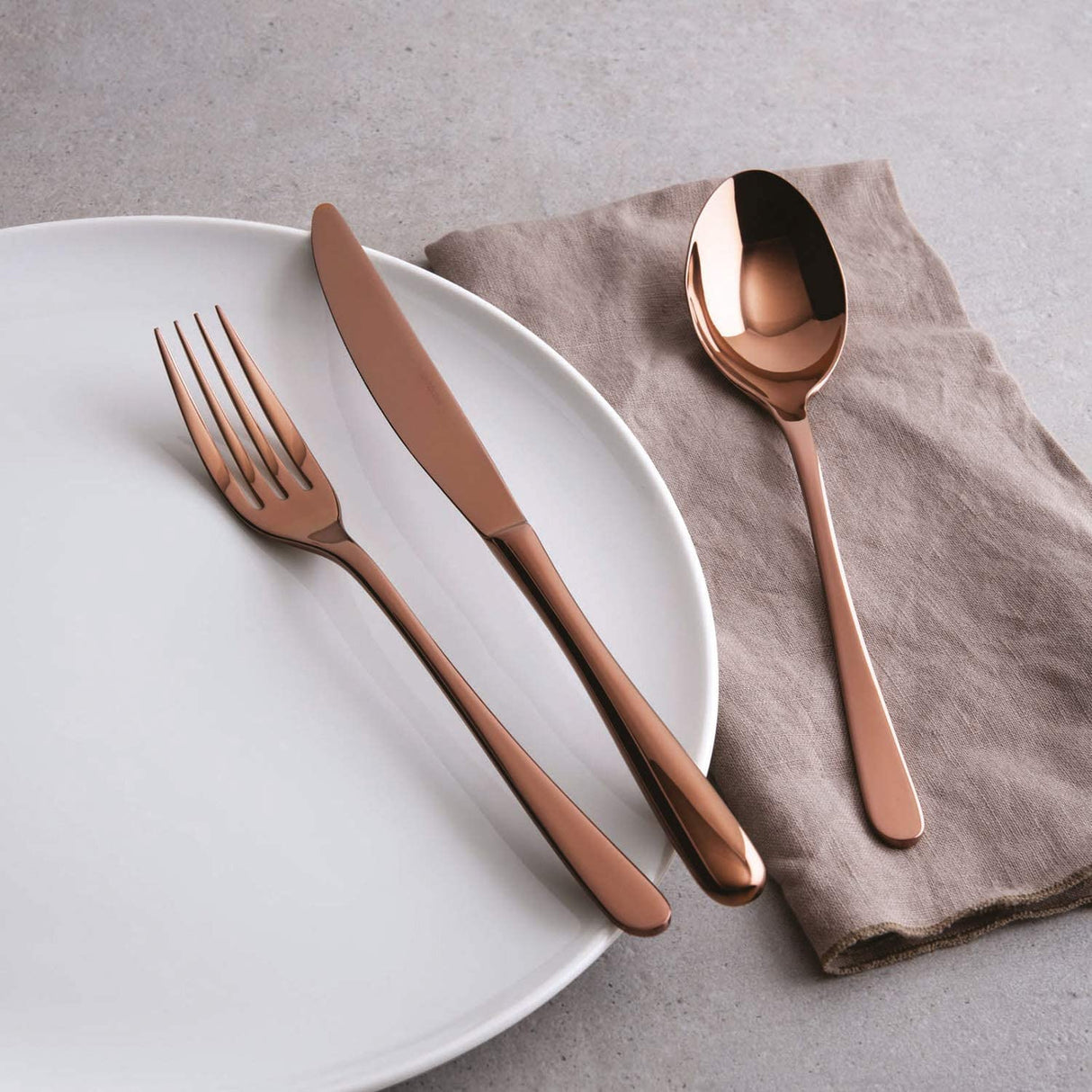 SAMBONET Taste Sevizio Tavola Posate 36 Pezzi Rame Lucido PVD Acciaio Inox