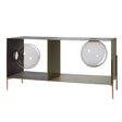 ARTI & MESTIERI Mobile da Soggiorno di Design Globe Double Fango Giada Base Oro Laccato