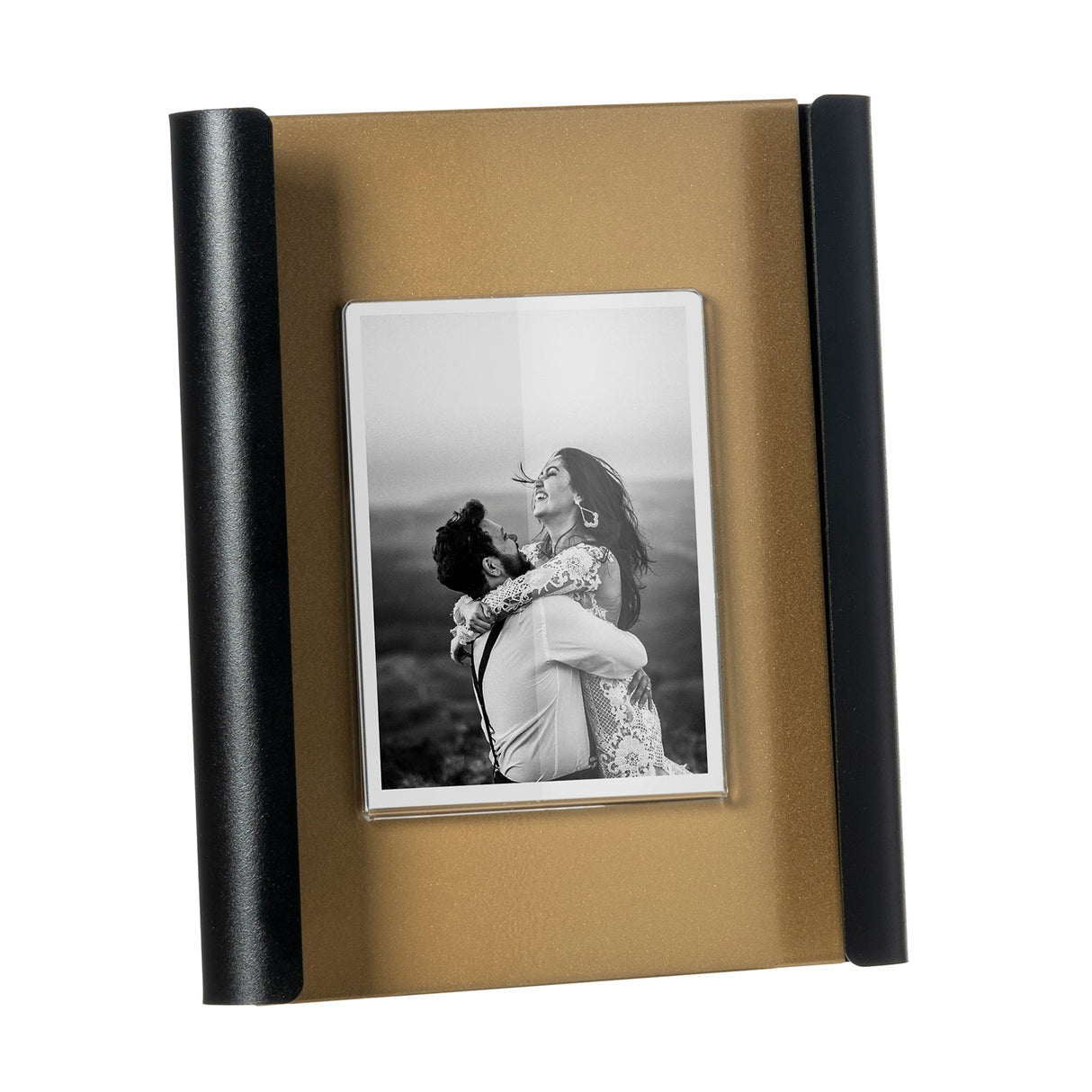 ARTI & MESTIERI Portafoto di Design Angel Grande Oro Laccato Nero
