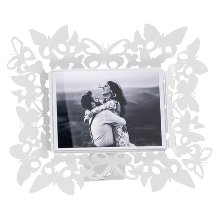 ARTI & MESTIERI Portafoto di Design Farfalloso Orizzontale Bianco Marmo