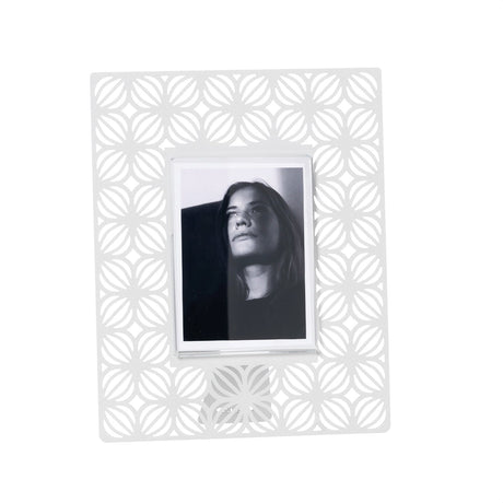 ARTI & MESTIERI Portafoto di Design Ikat Piccolo Bianco Marmo