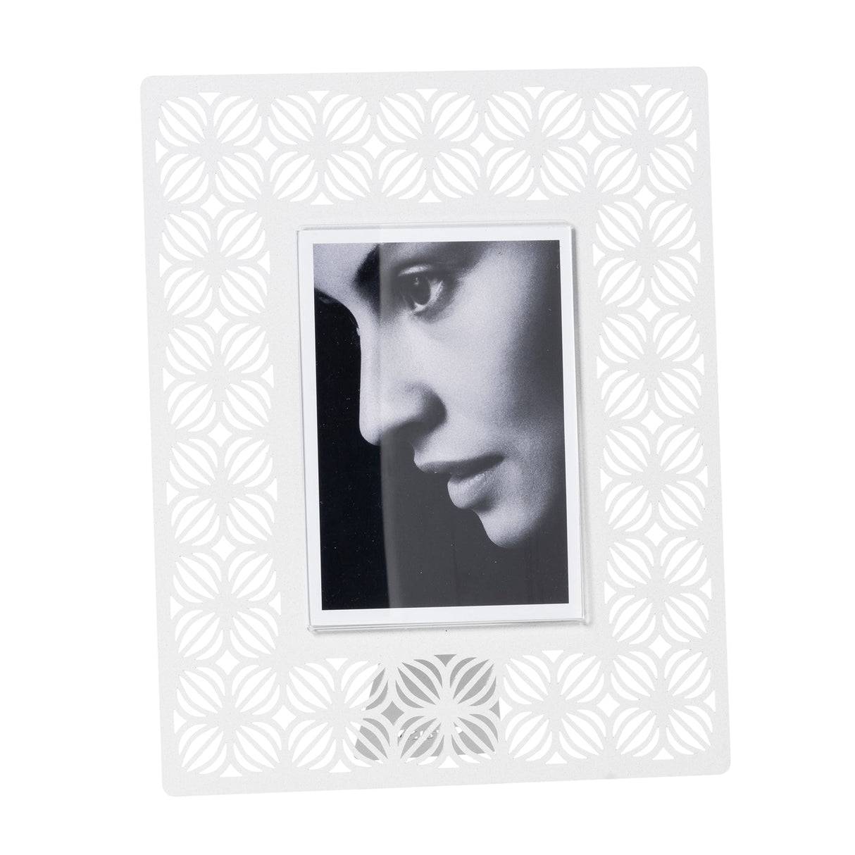 ARTI & MESTIERI Portafoto di Design Ikat Grande Bianco Marmo