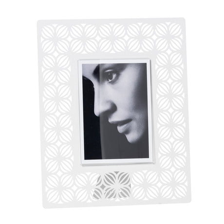 ARTI & MESTIERI Portafoto di Design Ikat Grande Bianco Marmo