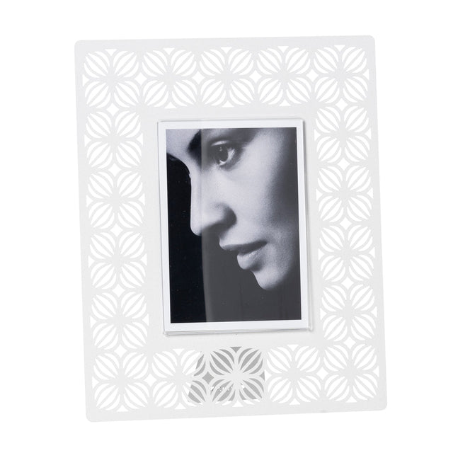 ARTI & MESTIERI Portafoto di Design Ikat Grande Bianco Marmo