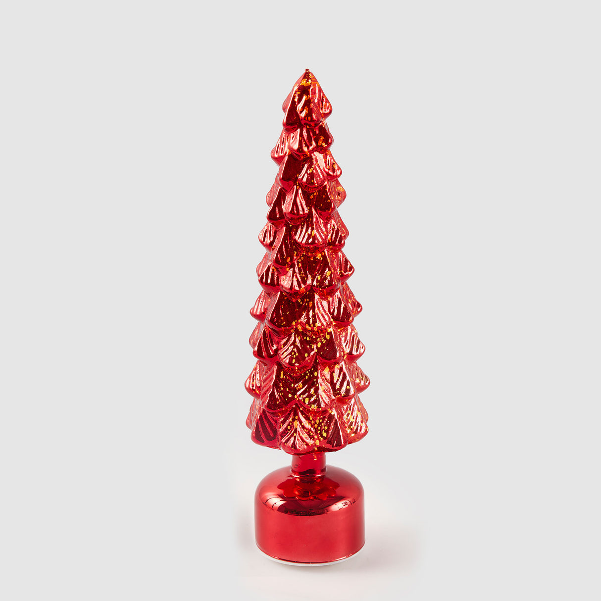 EDG Enzo De Gasperi Decorazione Natalizia Pino Twist con Musica Movimento e Led 40,5x10cm Rosso Vetro