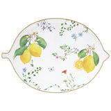 EASY LIFE Fleurs et Citrons Vassoio Limone 25x18cm Porcellana