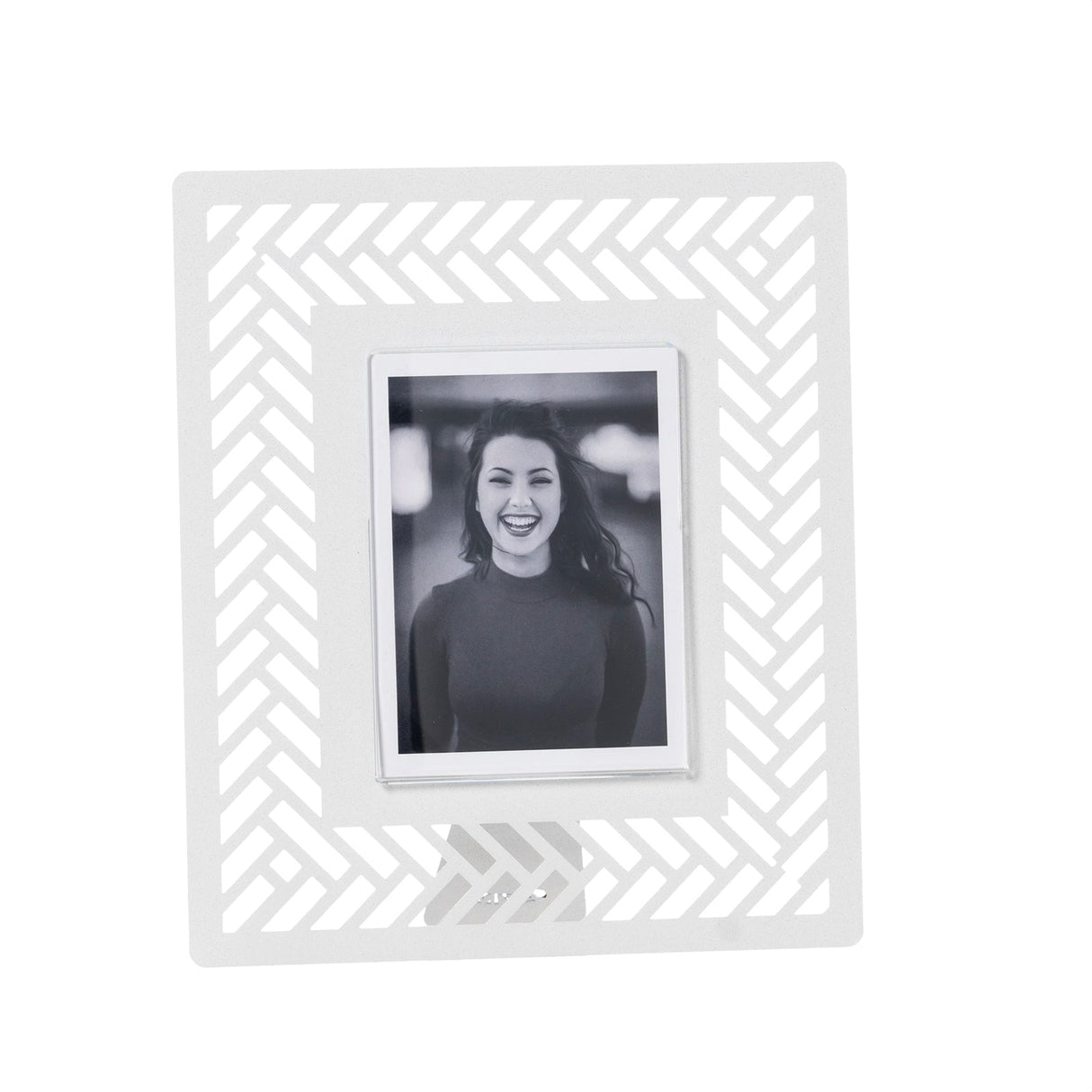 ARTI & MESTIERI Portafoto di Design Milleintrecci Piccolo Bianco Marmo