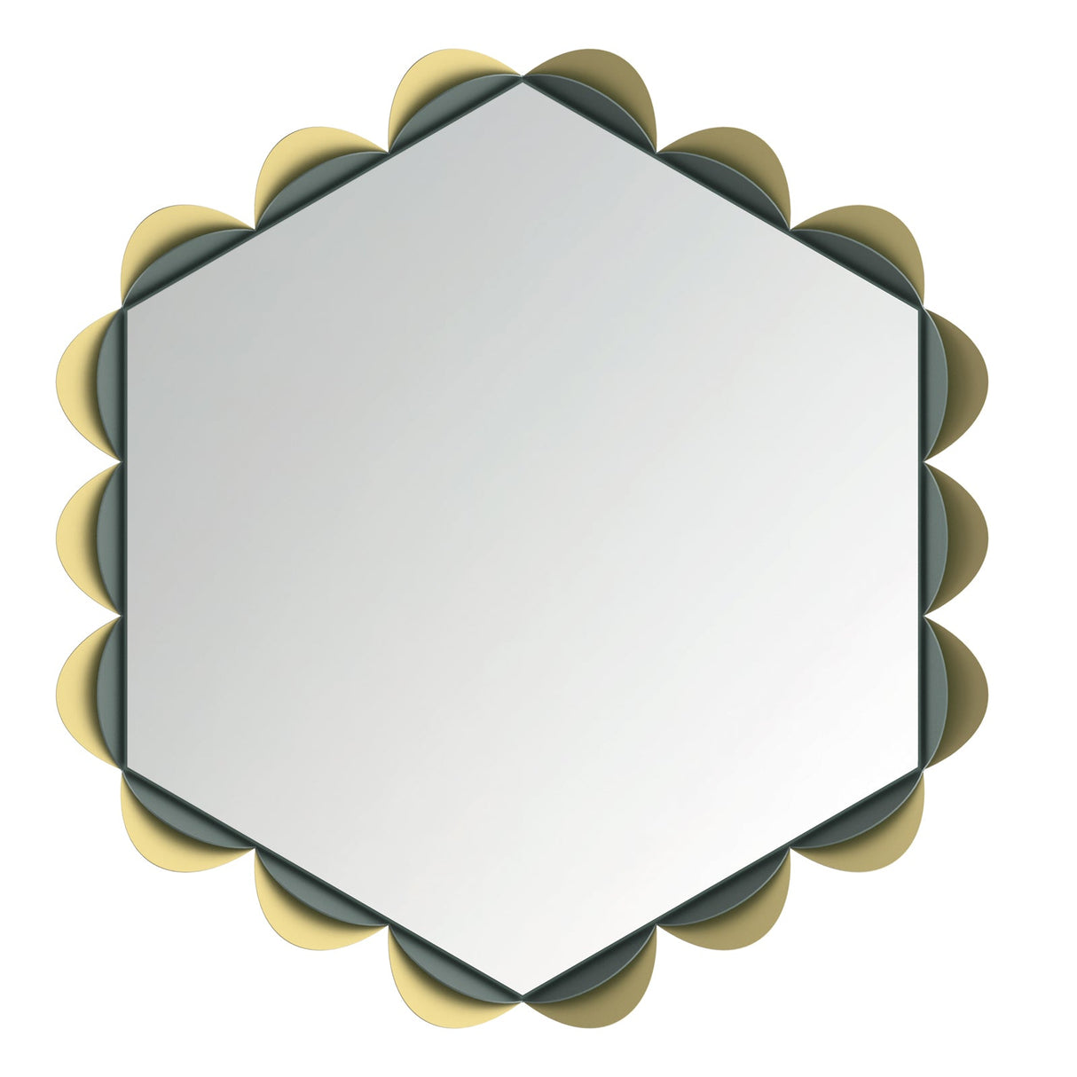 ARTI & MESTIERI Specchio Decorativo Merletto Giada Oro Laccato
