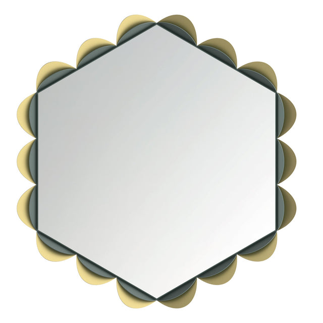 ARTI & MESTIERI Specchio Decorativo Merletto Giada Oro Laccato