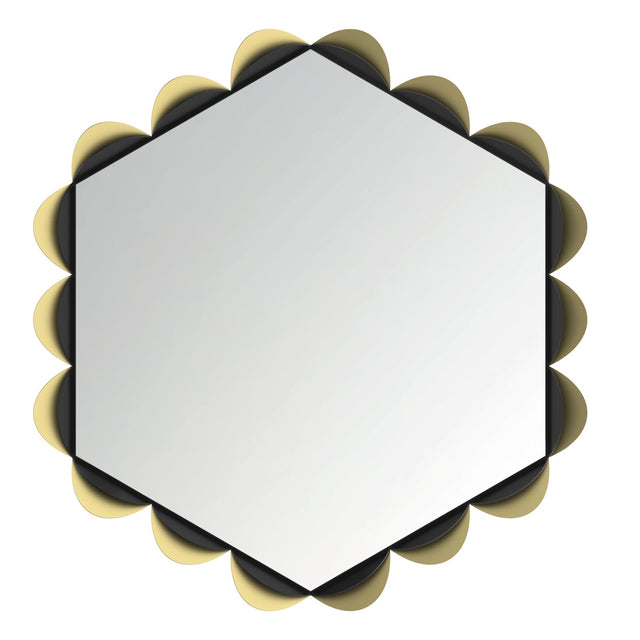 ARTI & MESTIERI Specchio Decorativo Merletto Nero Oro Laccato