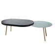 ARTI & MESTIERI Tavolino da Soggiorno Moderno Packtop Grande Base Oro Laccato Giada Finitura Wengè