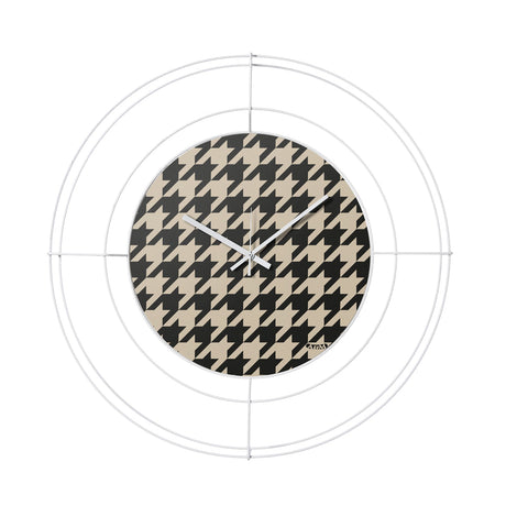 ARTI & MESTIERI Orologio da Parete di Design Nudo Piccolo Pied De Poule Nero Bianco Pied De Poule Nero