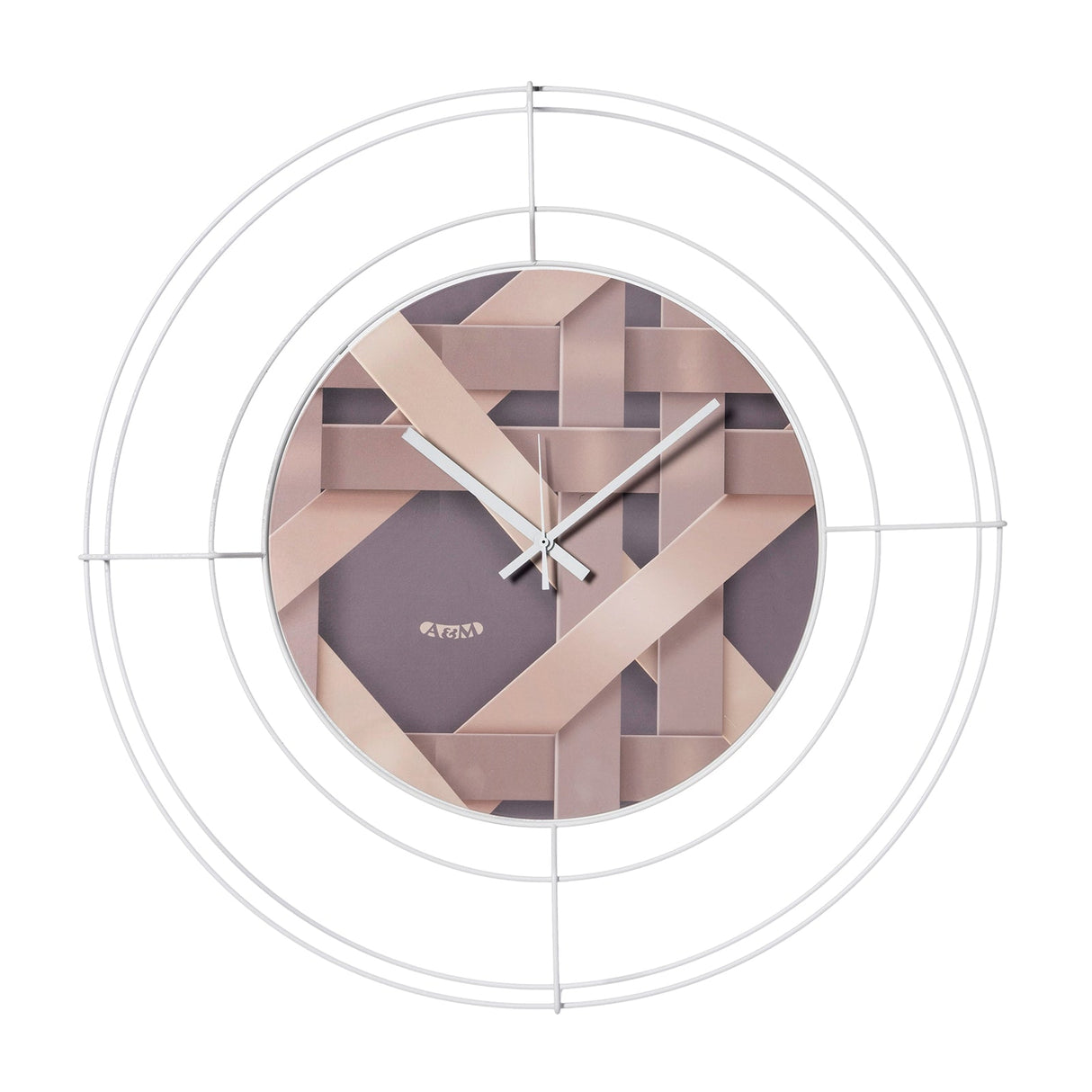 ARTI & MESTIERI Orologio da Parete di Design Nudo Piccolo Intreccio Bianco Intreccio