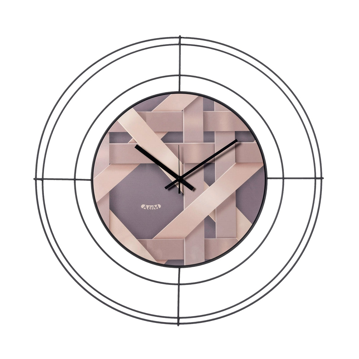 ARTI & MESTIERI Orologio da Parete di Design Nudo Piccolo Intreccio Nero Intreccio