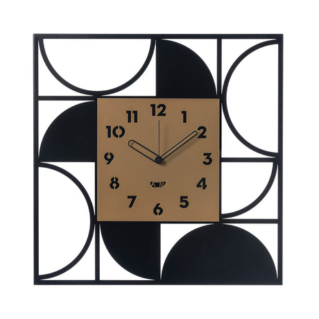 ARTI & MESTIERI Orologio da Parete di Design Glam Nero Oro Laccato