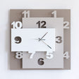 ARTI & MESTIERI Orologio da Parete Moderno Ziggurat Bianco Beige E Sabbia