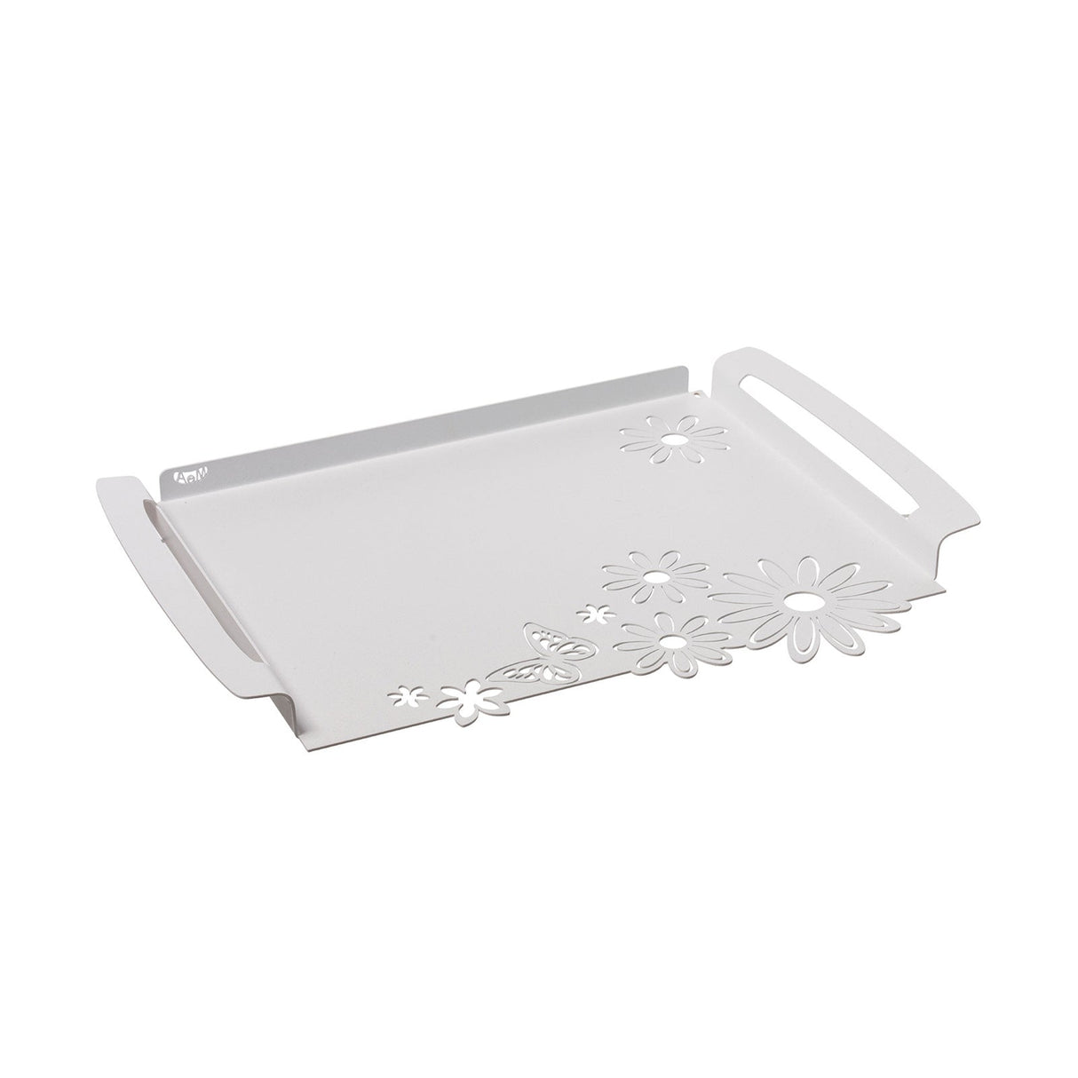 ARTI & MESTIERI Vassoio Moderno Margherite Piccolo Bianco Marmo