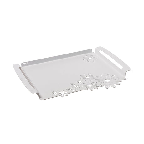 ARTI & MESTIERI Vassoio Moderno Margherite Piccolo Bianco Marmo