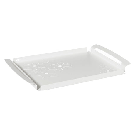 ARTI & MESTIERI Vassoio Moderno Fior di Loto Grande Bianco Marmo