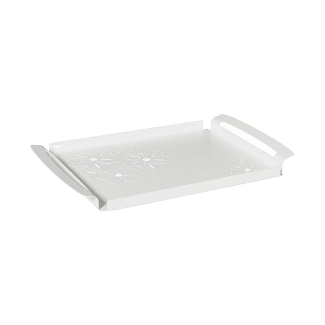 ARTI & MESTIERI Vassoio Moderno Fior di Loto Piccolo Bianco Marmo