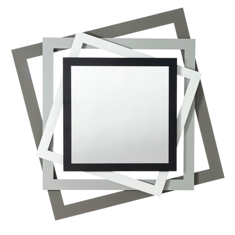 ARTI & MESTIERI Specchio da Parete Moderno Rubik Fango E Alluminio E Bianco Marmo E Nero