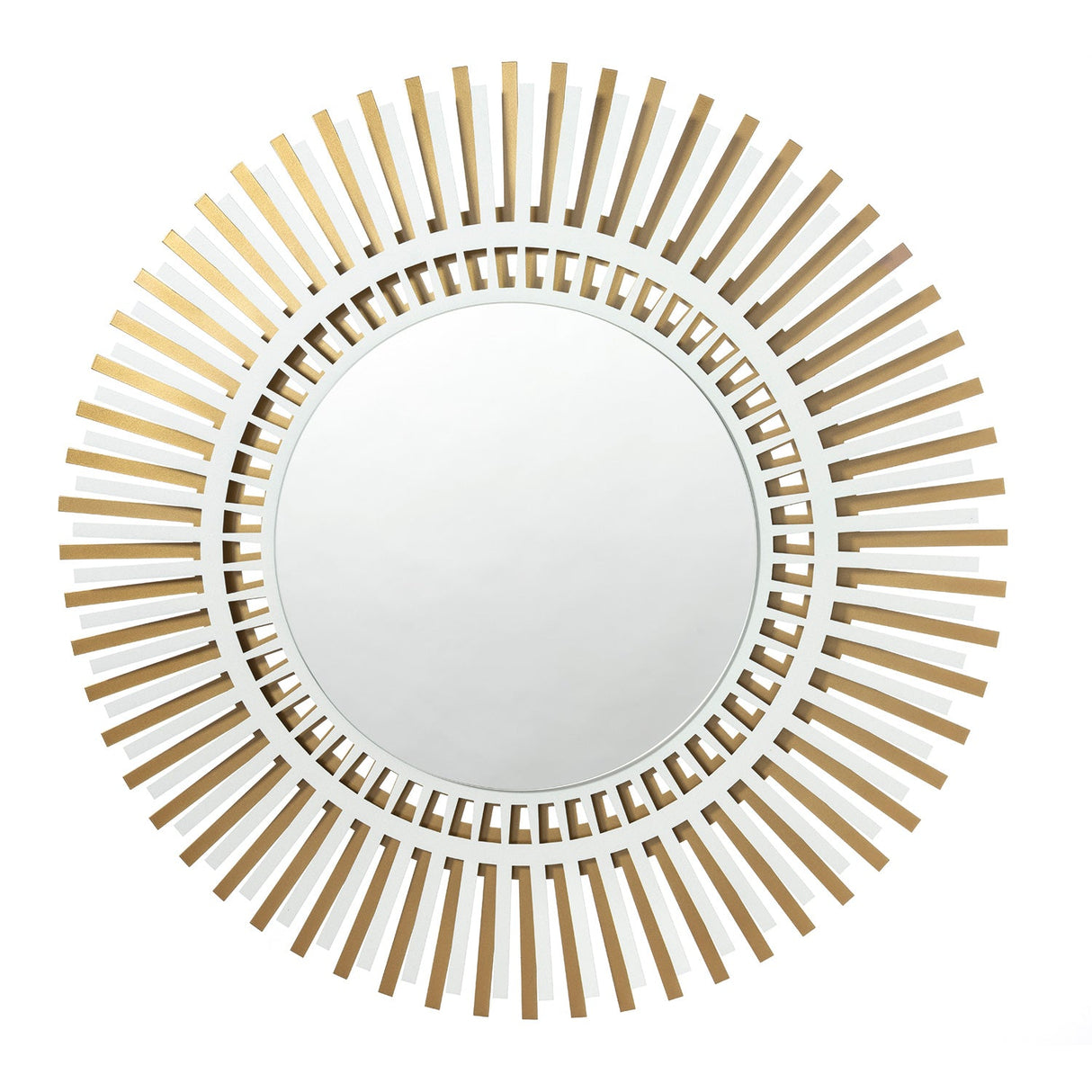 ARTI & MESTIERI Specchio da Parete Moderno a Raggiera Narciso Oro Trasparente E Bianco Marmo