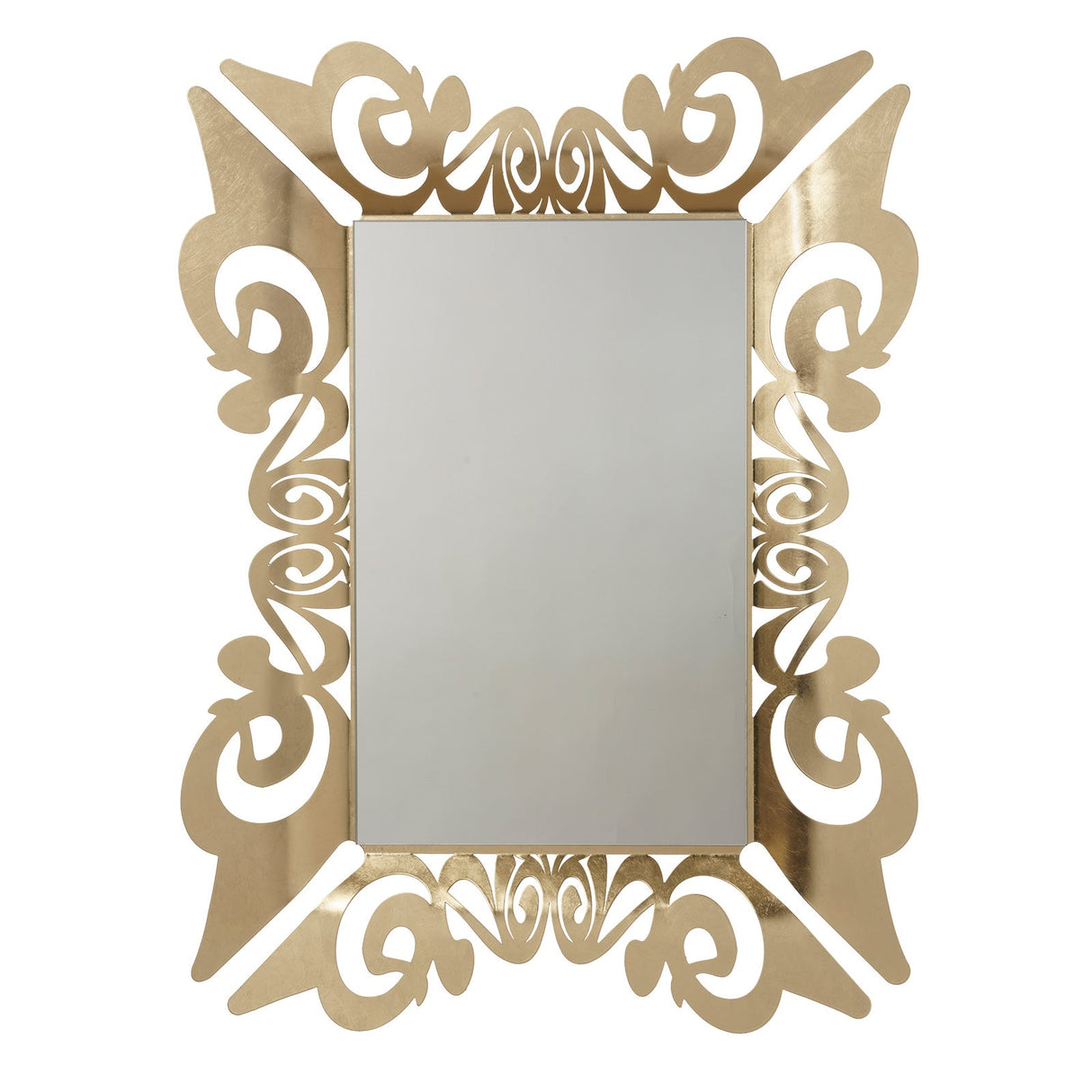 ARTI & MESTIERI Specchio da Parete Decorato Vanity Foglia Oro