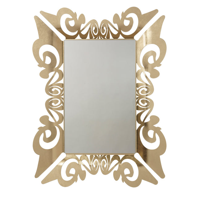 ARTI & MESTIERI Specchio da Parete Decorato Vanity Foglia Oro