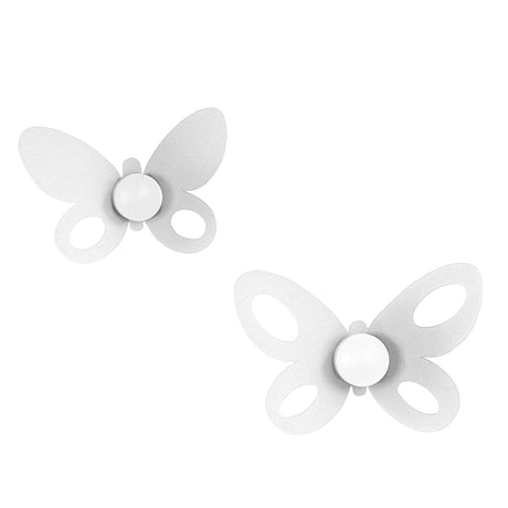 ARTI & MESTIERI Set Ganci Appendiabiti di Design Butterfly (2Pz) Bianco