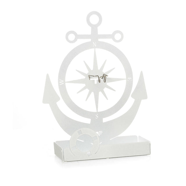 ARTI & MESTIERI Porta Zampirone di Design Ancora da Tavolo Bianco Marmo