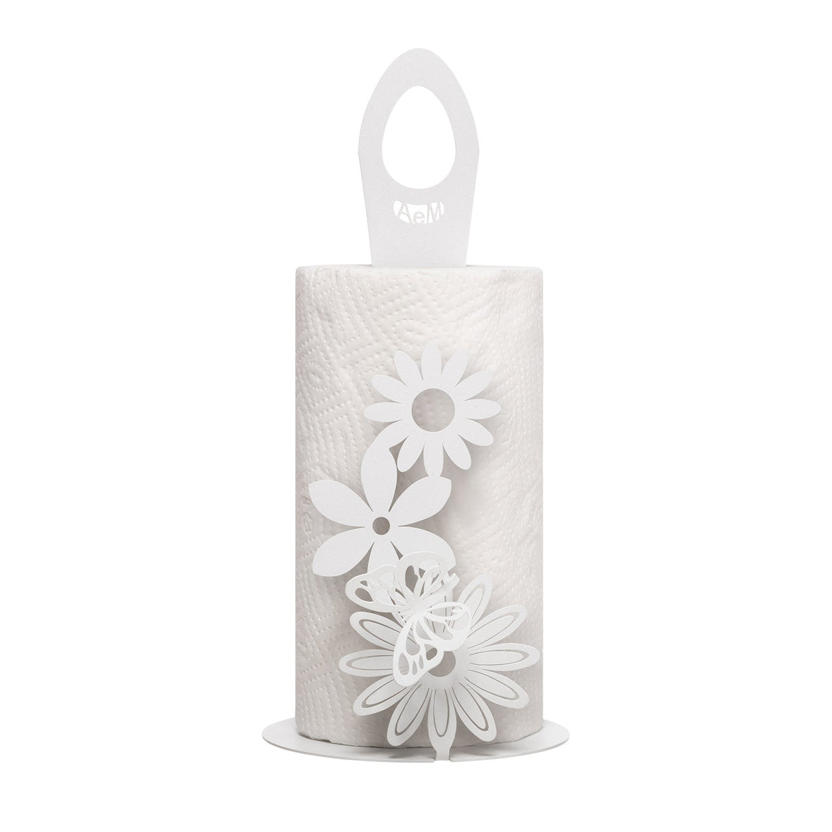ARTI & MESTIERI Porta Rotoli da Cucina Margherite Bianco Marmo