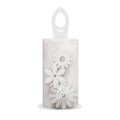 ARTI & MESTIERI Porta Rotoli da Cucina Margherite Bianco Marmo