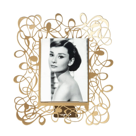 ARTI & MESTIERI Portafoto di Design Scarabocchio Piccolo Oro Laccato