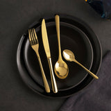 SAMBONET Tableware Cutlery Set 36 Pieces Gold PVD Stainless Steel Buttons