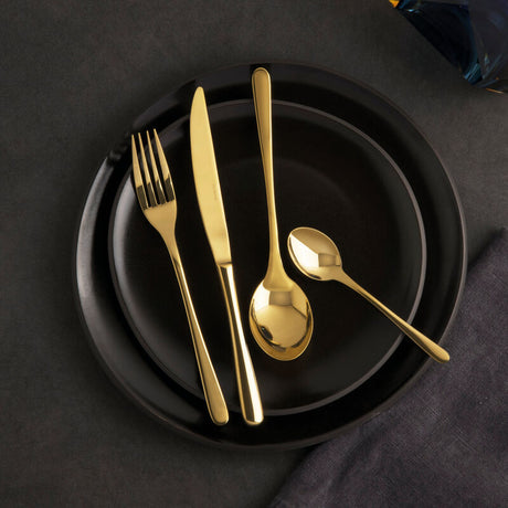 SAMBONET Taste Servizio Tavola Posate Set 36 Pezzi Oro PVD Acciaio Inox