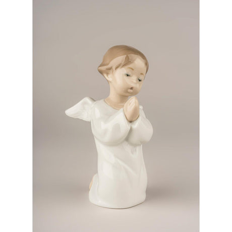 Lladró Figurina Angioletto Che Prega 13x8cm Porcellana