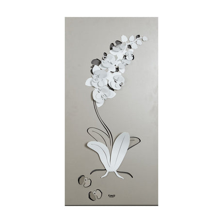 ARTI & MESTIERI Pannello Decorativo Moderno Orchidea Sabbia E Bianco